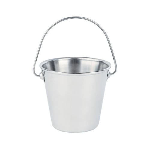 Mini Pail Silver Finish – Decorative Rustic Stainless Steel Bucket Pack of 12