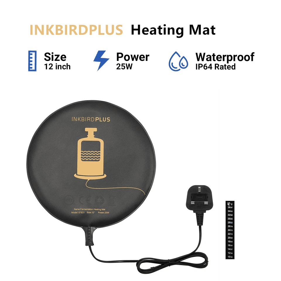 25W Brew Heat Mat Home Brew Heating Pad for Wine making DIY Beer Apple Cider UK