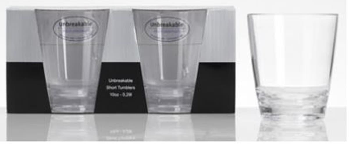 2 Flamefield Short Tumbler 10oz / 0.29 lt Polycarbonate Break Resistant Glasses view 2