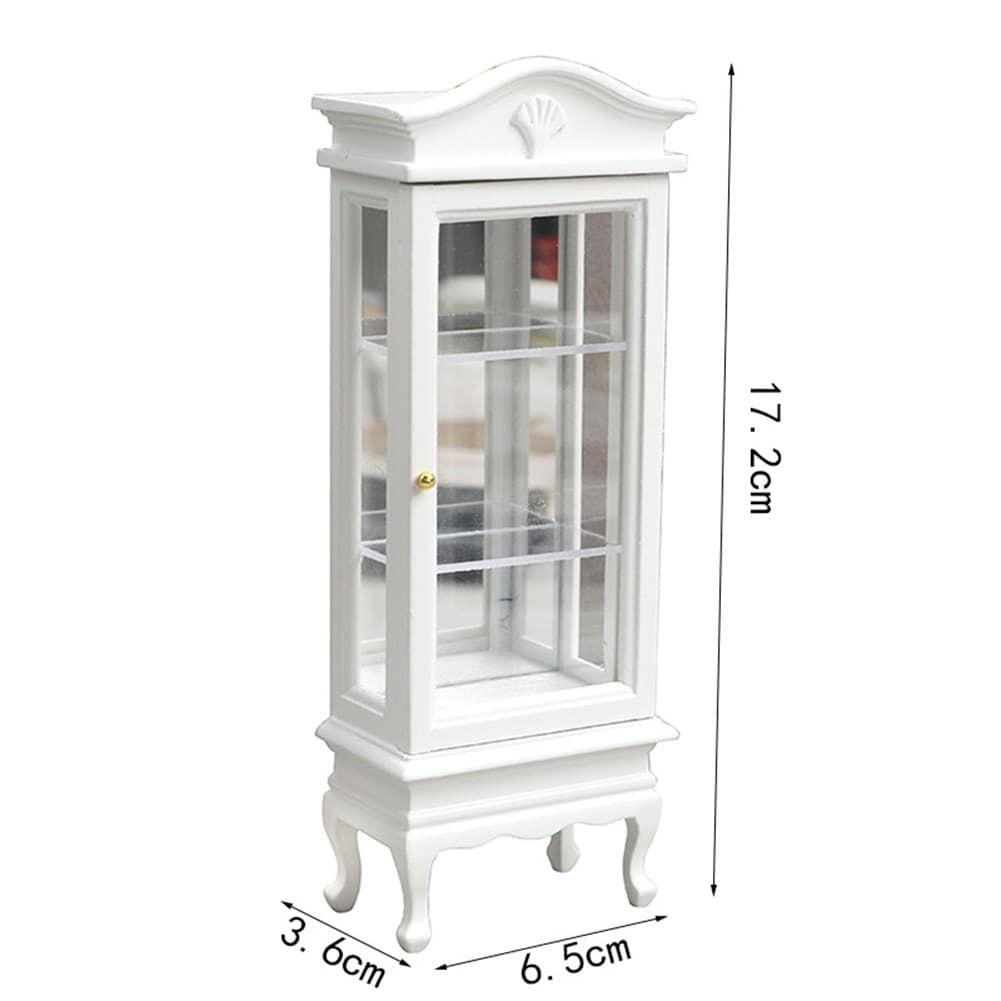 1/12  Miniature Furniture Cabinet Wooden Single Door Bookcase Showcase for 6886 view 2