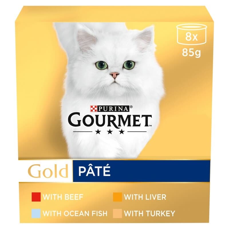 Gourmet Gold Pate Mixed Selection Wet Cat Food - 8x85g