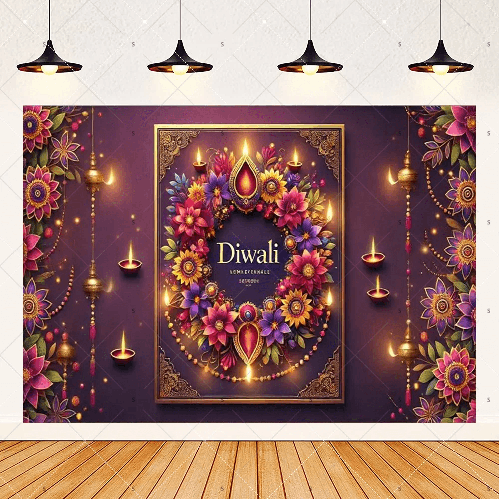 Diwali Festival Backdrop Traditional Deepavali Decoration
