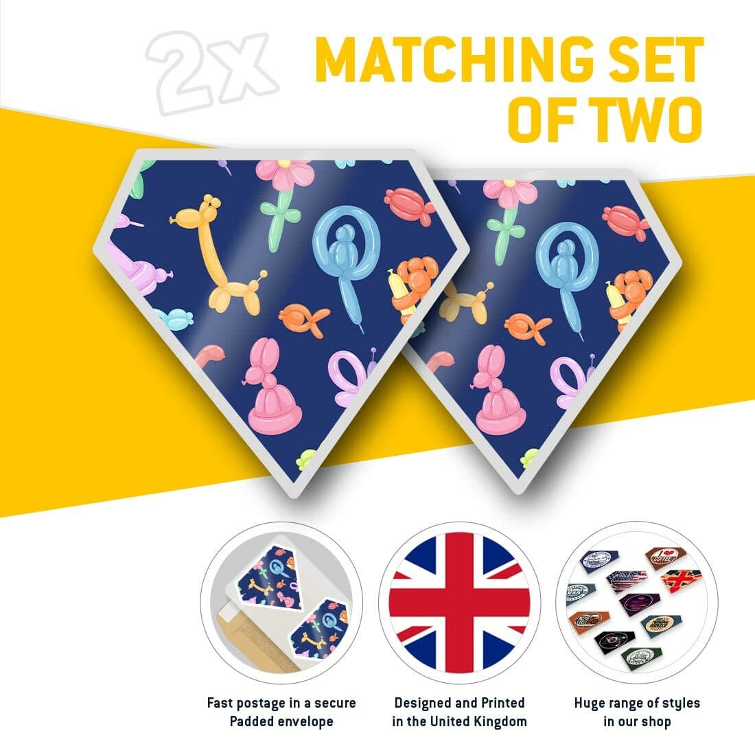 2 x Diamond Stickers 10 cm  - Balloon Animals ny Animals  #15802 view 2
