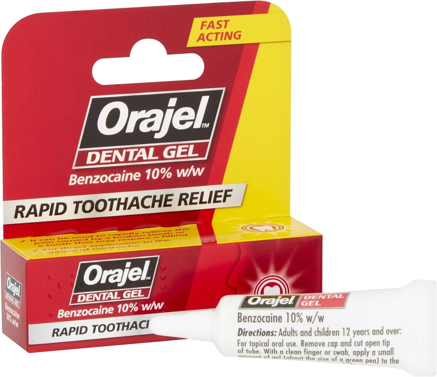2x Orajel Dental Gel Rapid Toothache Pain Relief Benzocaine 10% Fast Acting 5.3g view 2