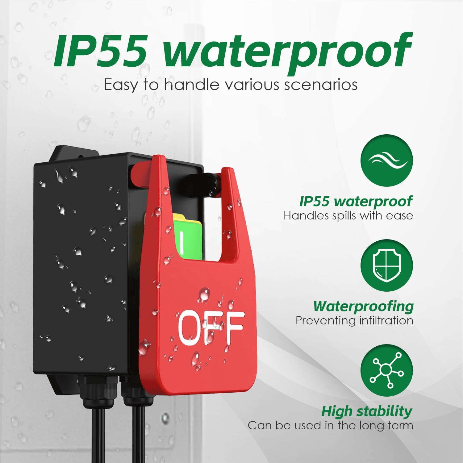 Single Phase On/Off Switch 250V 18A|  Emergency Stop Switches Fit for Milling Ma view 2