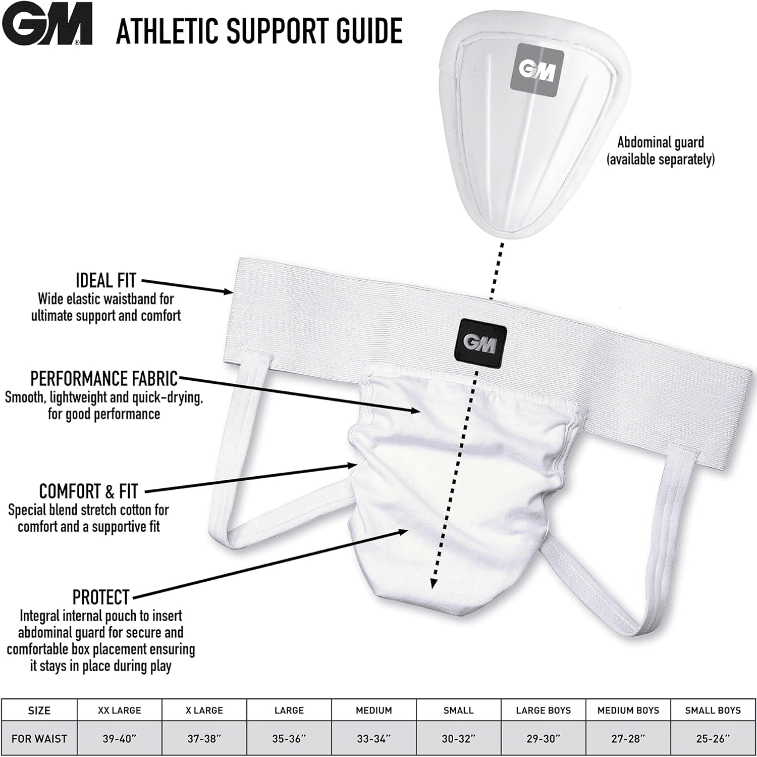 Cricket Athletic Support| Special Blend Stretch Cotton with Elastic Waist for Co view 2