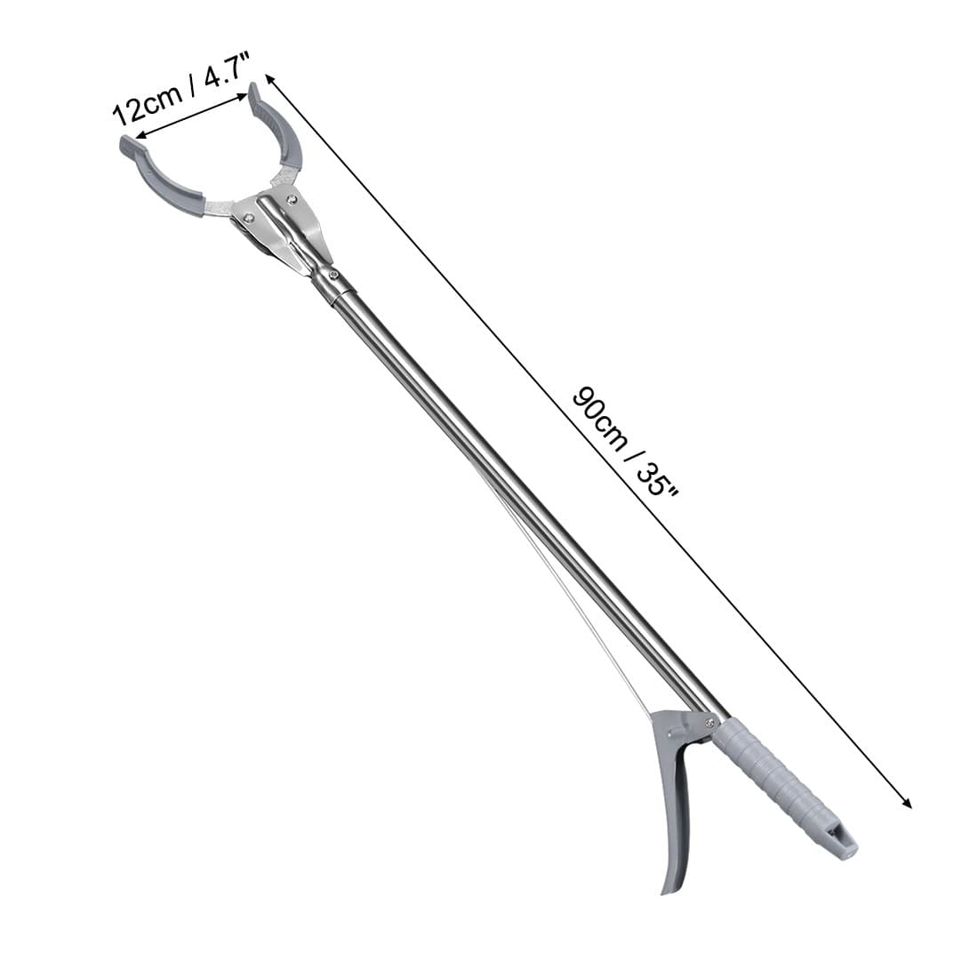 35inch Grabber Reacher Gripper Tool Claw Garbage Picker Stainless Steel Gray view 2
