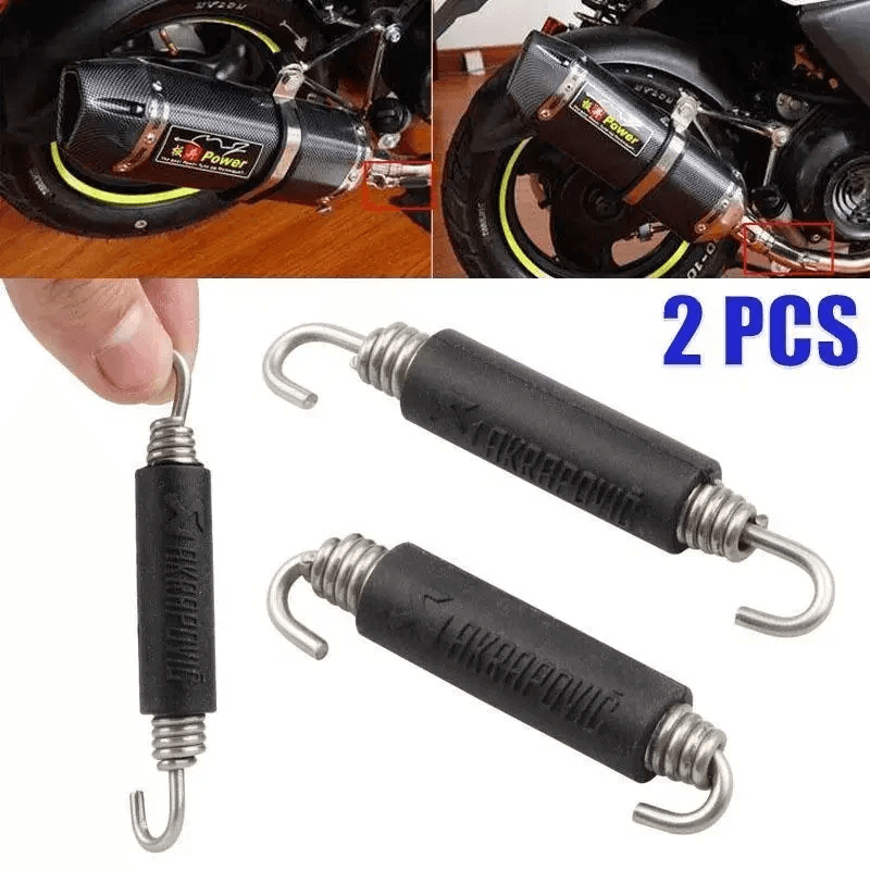 2PCS Stainless Steel Universal Motorcycle Muffler Exhaust Springs Hooks Front Mi