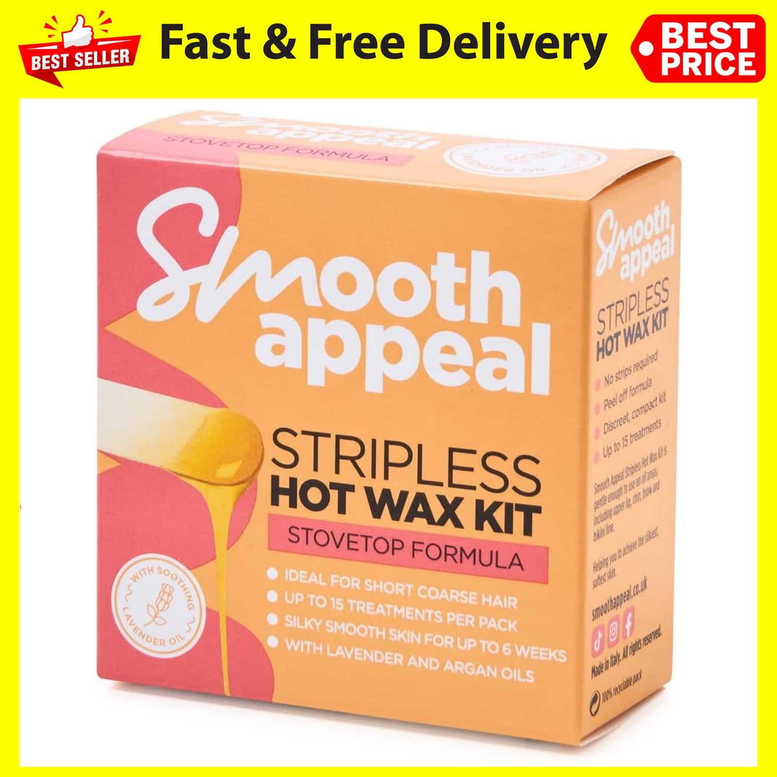 Smooth Appeal Facial Hair Remover Wax - Original Stove-top Heating Wax Formula