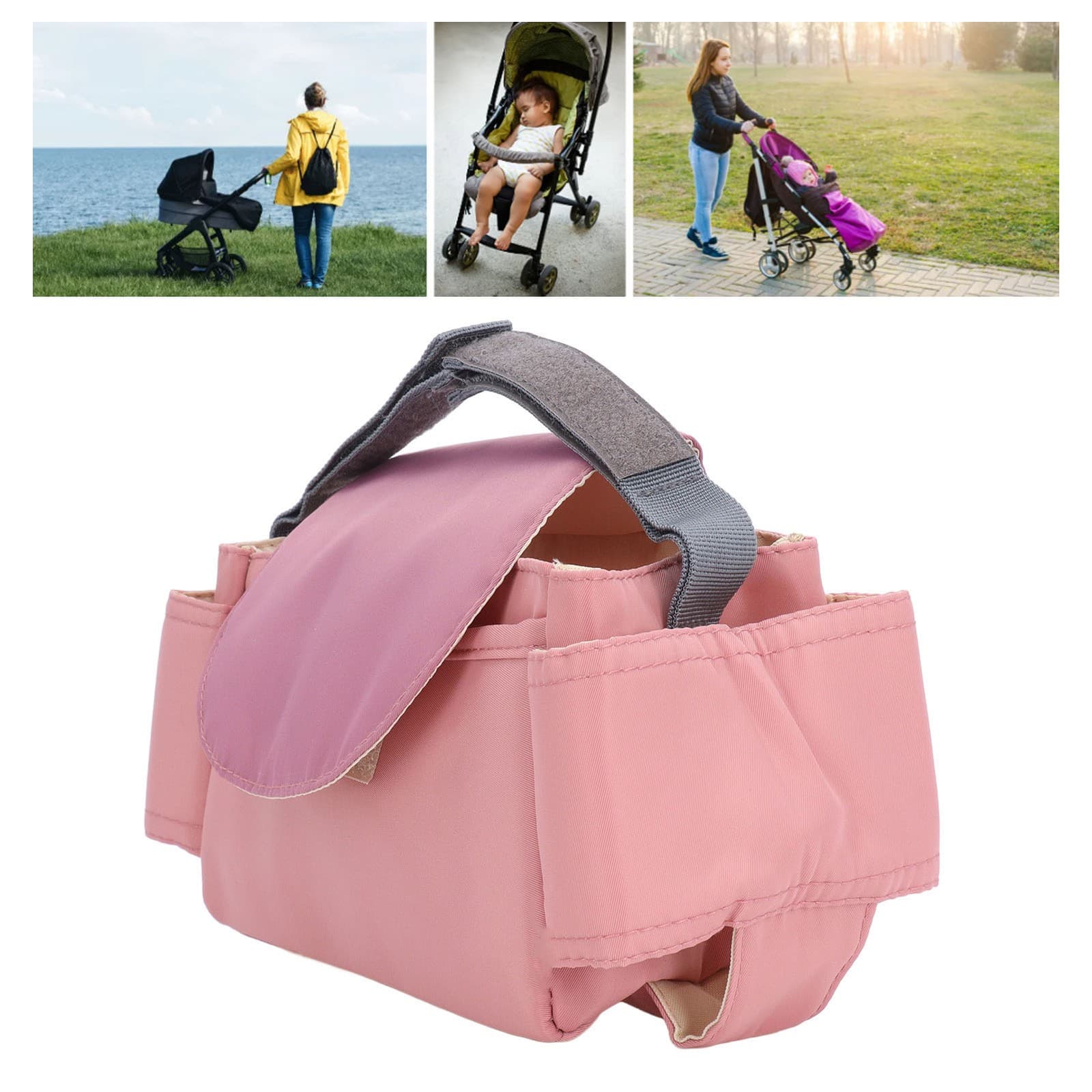 Baby Stroller Organizer Waterproof Nylon Stroller Cup Holder Bag  Baby Organizer