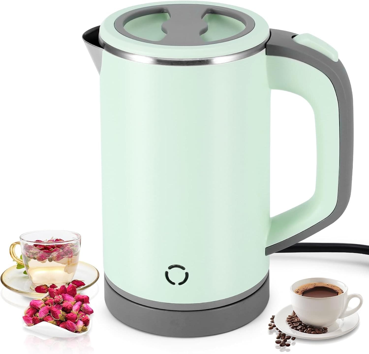 800ml Travel Kettle| 600W Low Wattage for Caravan and Office | Double Wall Insula