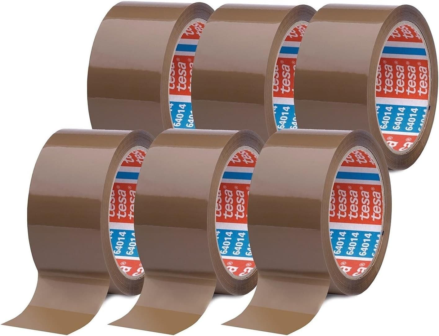 tesapack 64014 Low-Noise Parcel Tape| Pack of 6| for Packing Parcels and Shippi