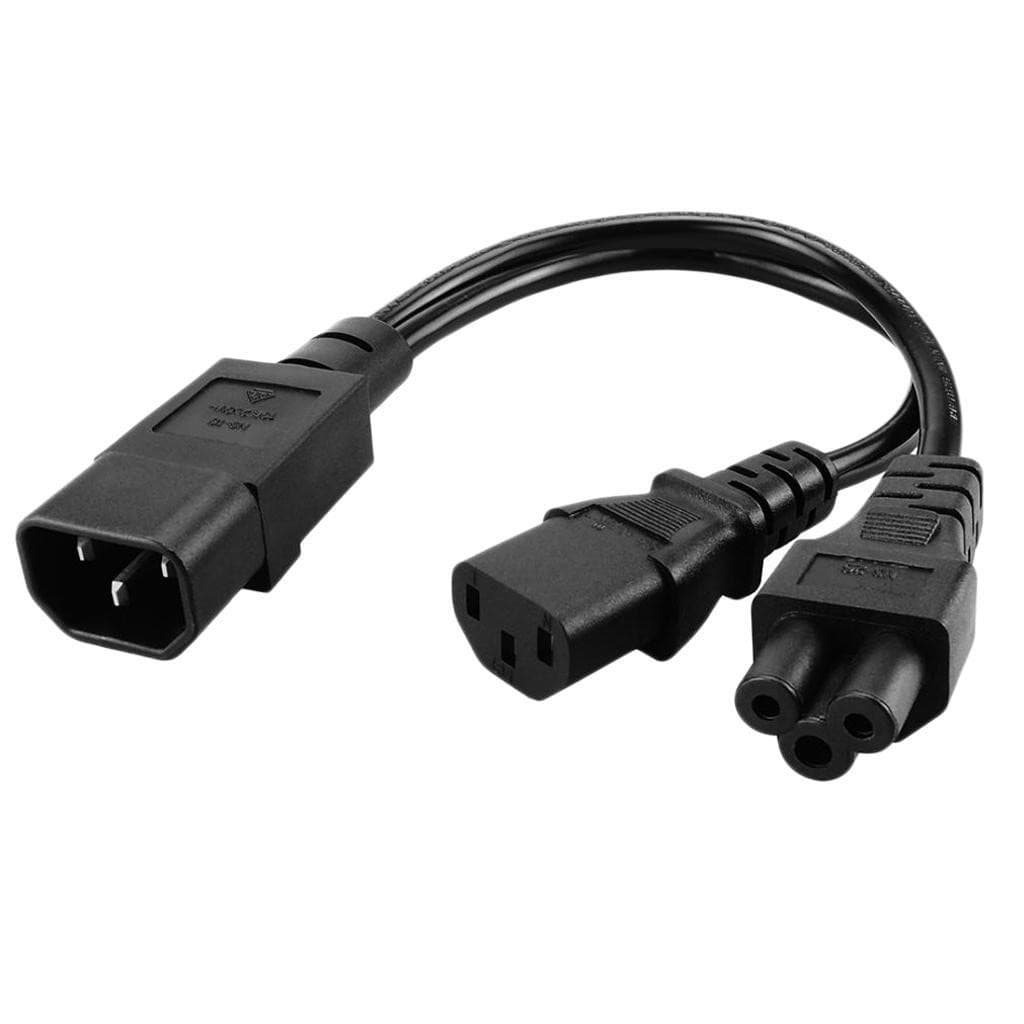 New IEC320-C14 TO C13+C5 Outlet AC Power Adapter Cord 1-to-2 Cable Server