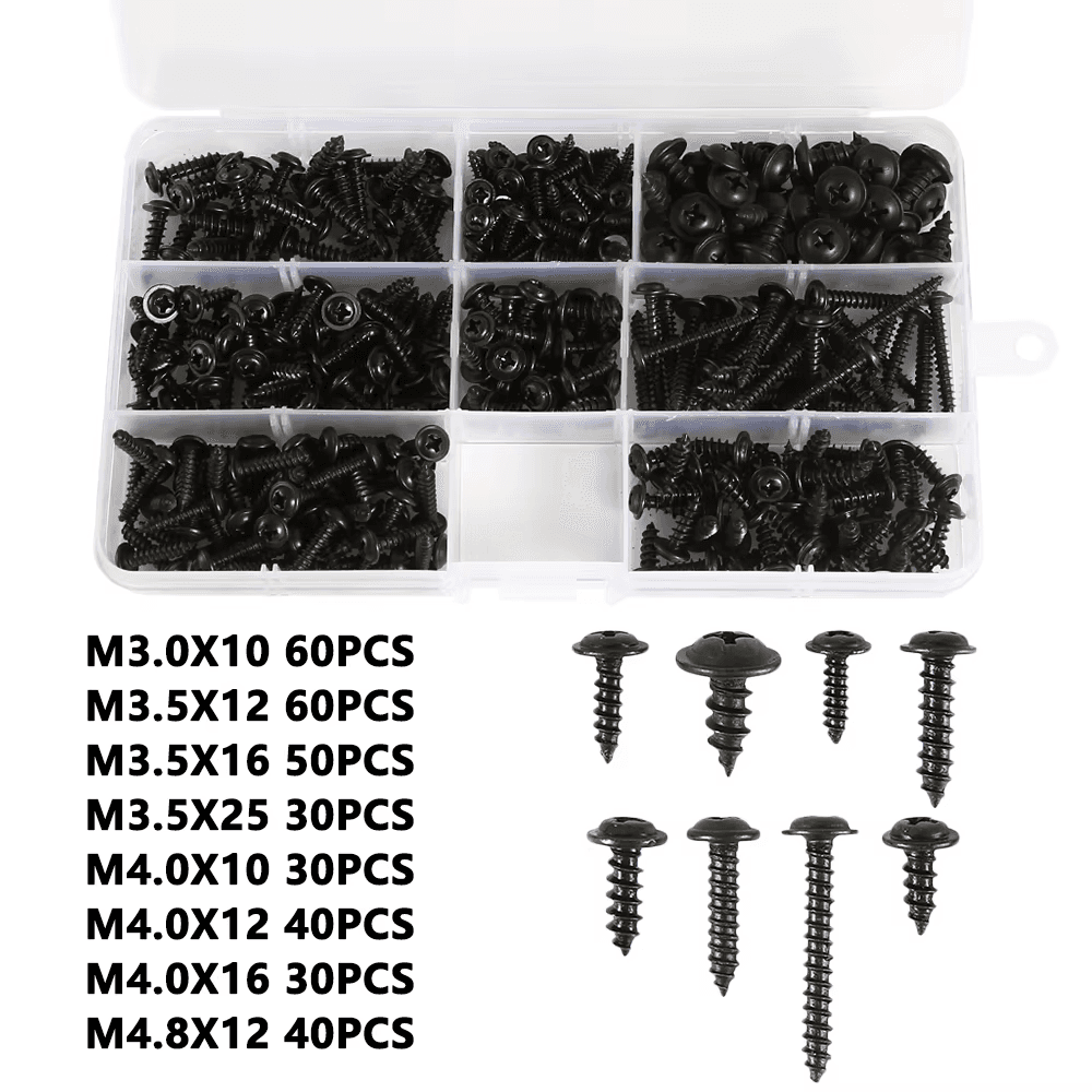 Pan Head Self Tapping Screw Set Carbon Steel Furniture Fixing Kit UK
