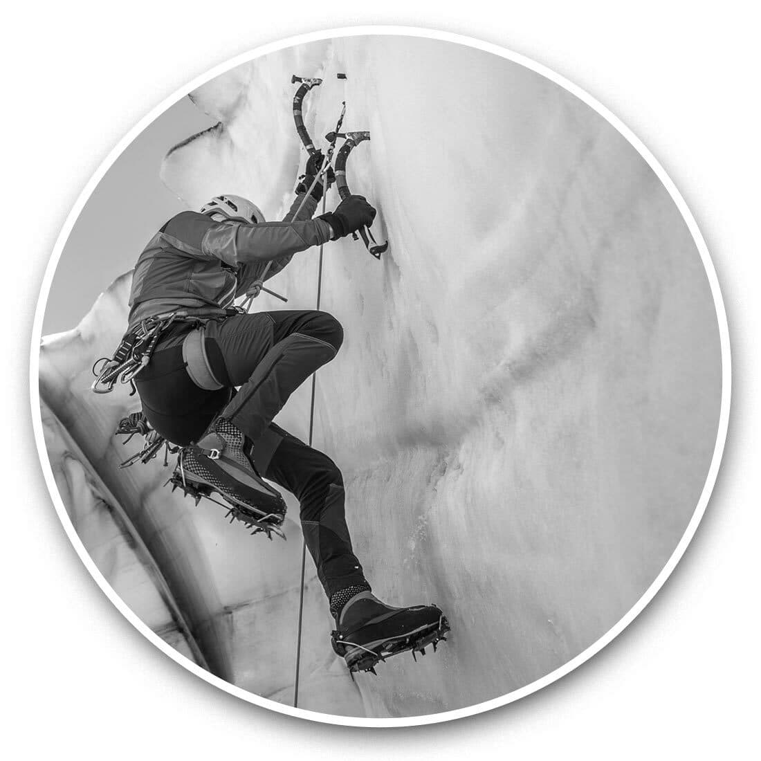 2 x Vinyl Stickers 20cm (bw) - Climbing Mountaineering Ice Climb  #37468