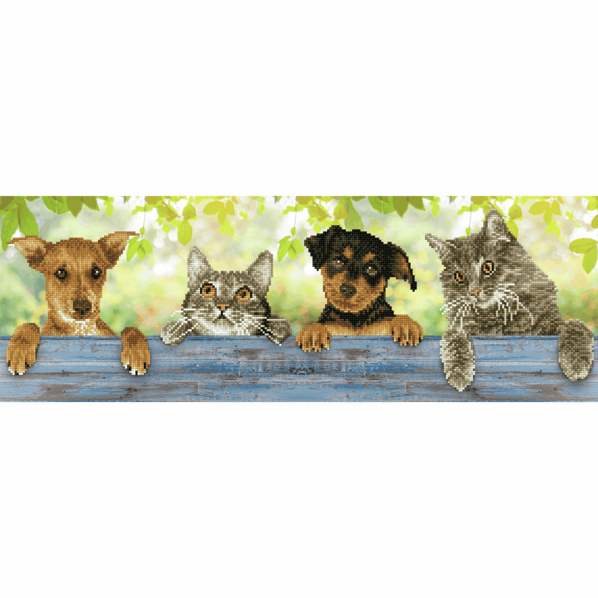Diamond Dotz - Diamond Painting Kit - Hang-in-There Dogs Cats Fence