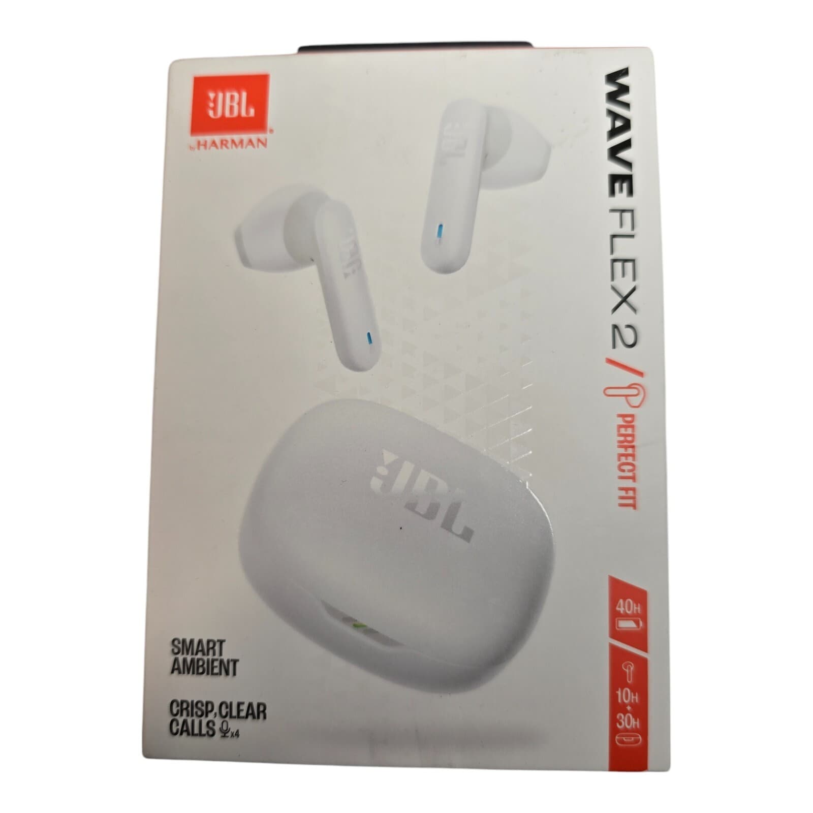 JBL Wave Flex 2 True Wireless Bluetooth Earbuds In-Ear Headphones - White