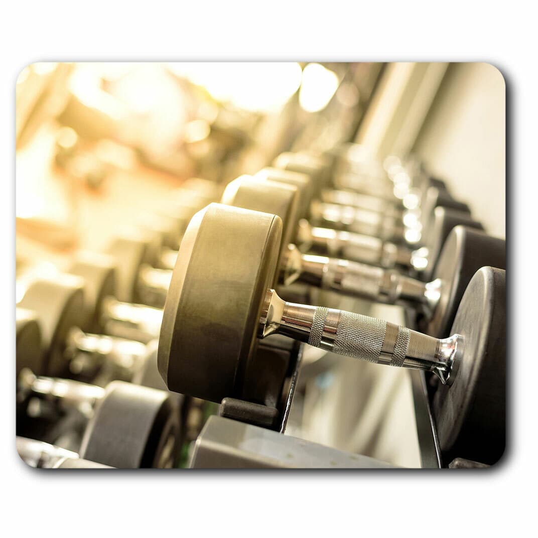 Computer Mouse Mat - Dumbbell Weights Fitness Fun Office Gift #2649