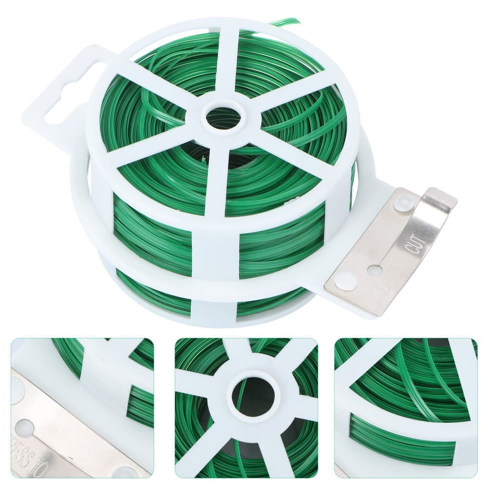 100 Wire Cable Reel Plastic Coated Iron Wire With Cutter Tool