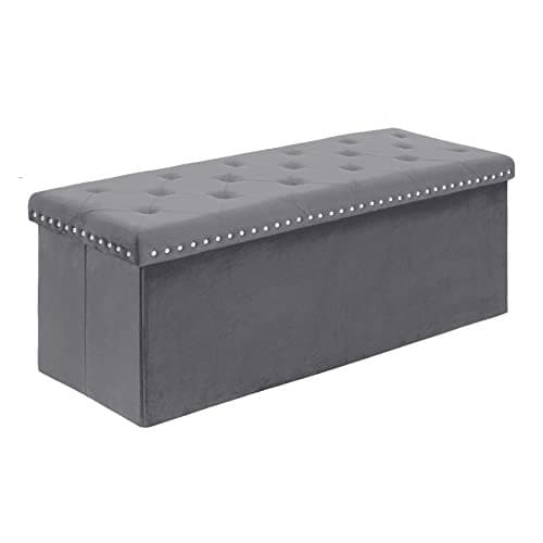 Ottoman Storage Box| Folding Tufted Ottomans with Storage| Extra Large