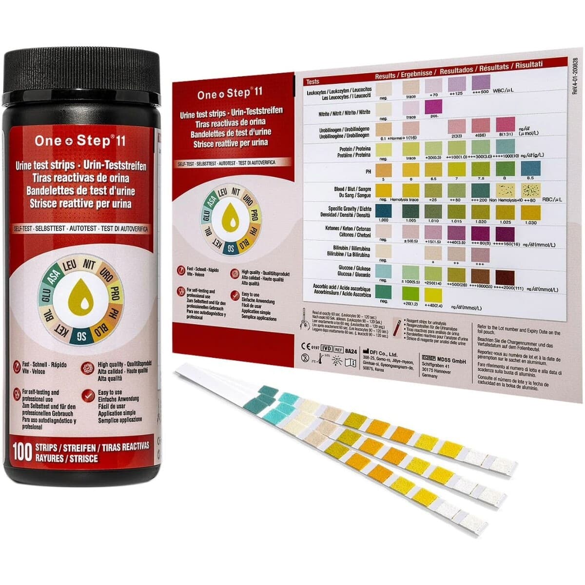 Urine Test Strips 11 Parameter Sticks Doctor/GP Diabetes| Ketones| PH| UTI &More