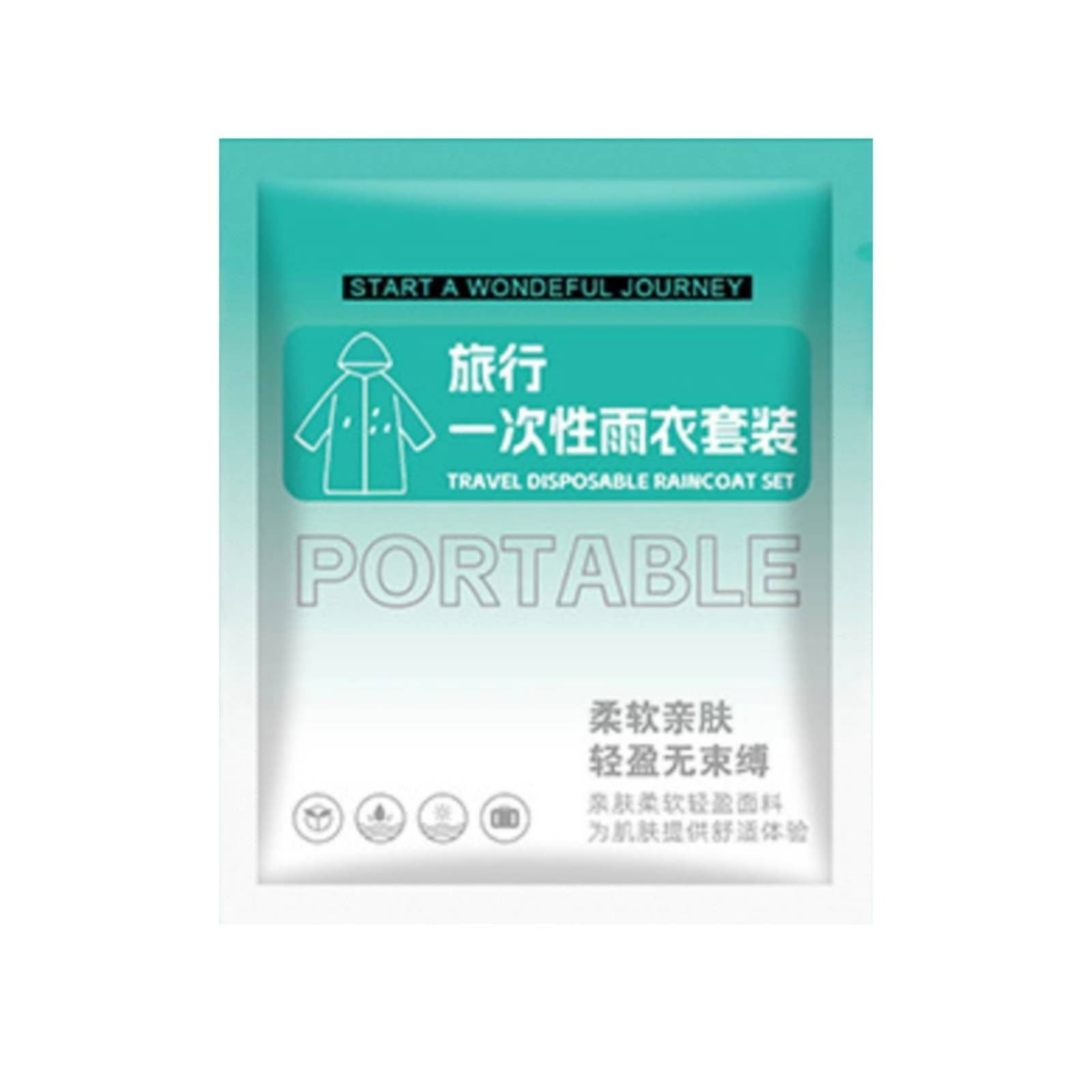 Disposable Raincoat Suit Portable Rain Suit with Hood Foldable for Travel