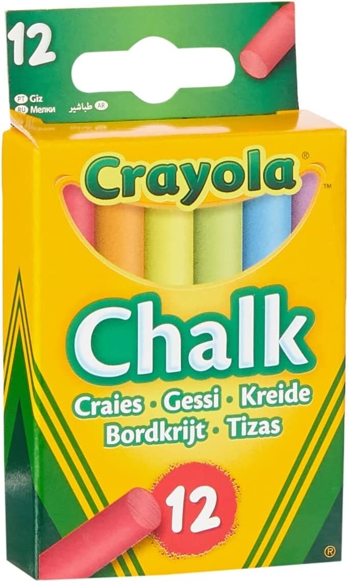 CRAYOLA Anti-Dust Coloured Chalk - Assorted Colours (Pack of 24) Smooth #T81
