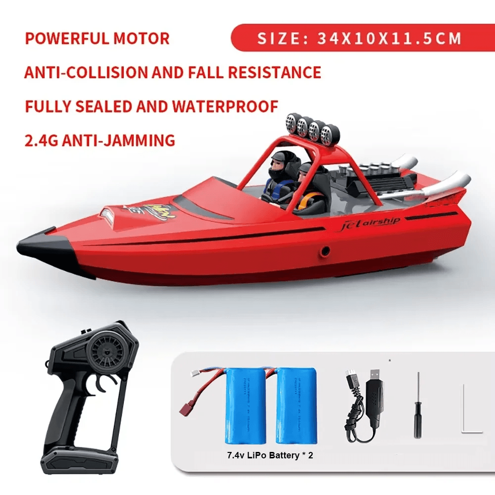 TY725 RC Boat TURBOJET PUMP High-Speed Remote Control Jet Boat Low Battery Alarm