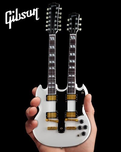 Don Felder - Axe Heaven Gibson SG EDS-1275 Doubleneck White Mini Guitar Replica view 2