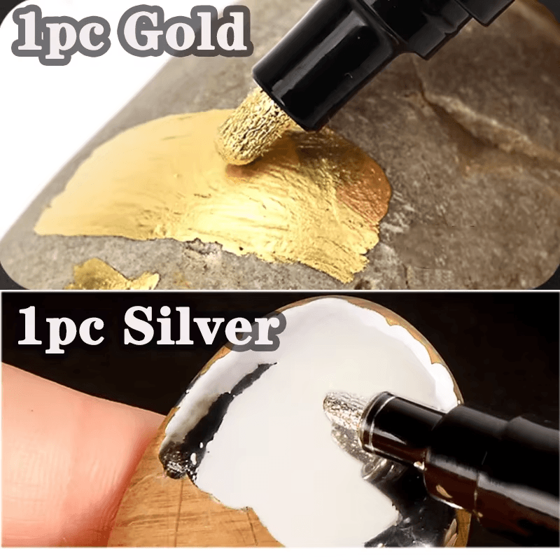 1/2/3PCS DIY Mirror Marker Pen Chrome Gold Silver Copper Paint for Car and Craft