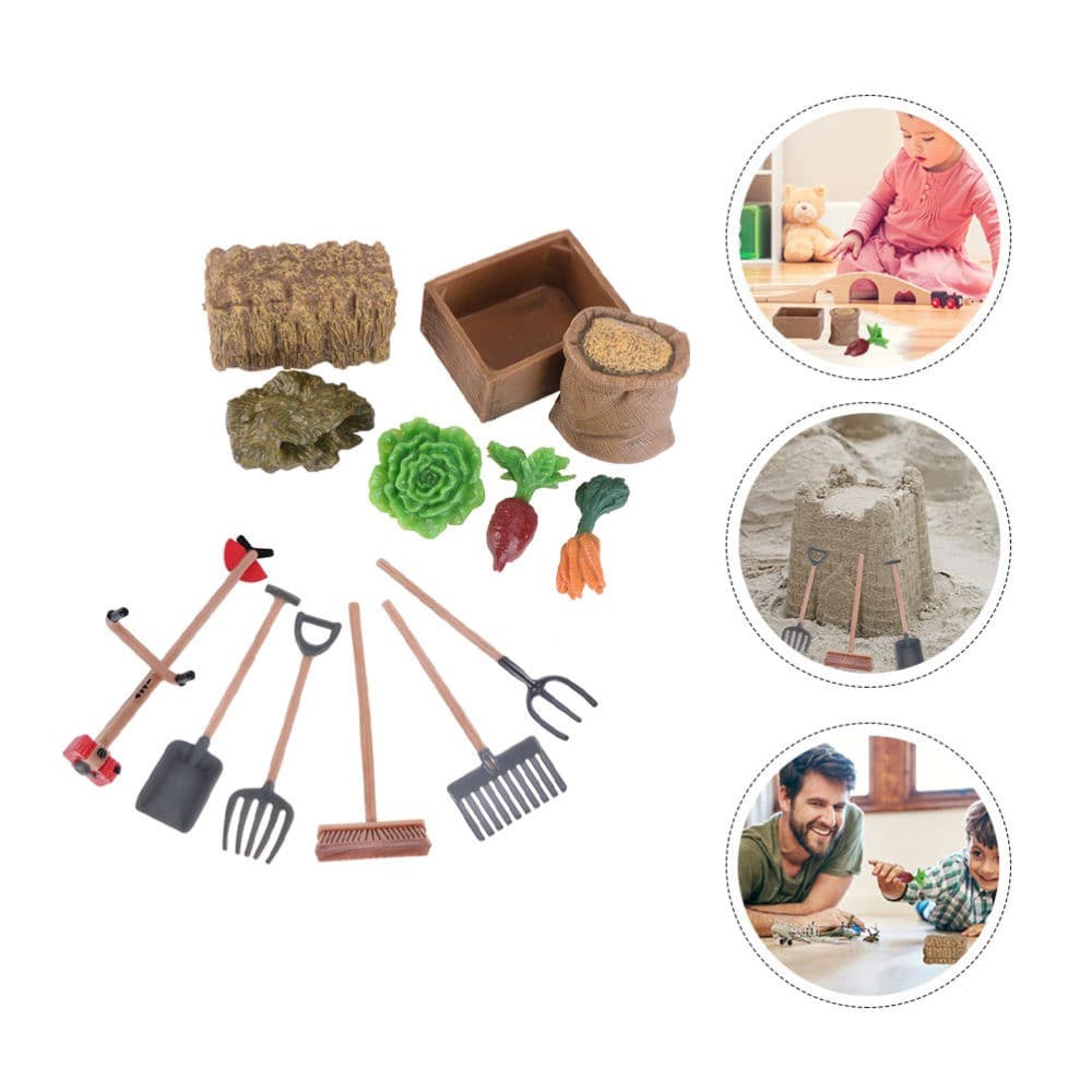 3 PCS Farm Tool Model Garden Accessories Tools Child Toddler Sand Table
