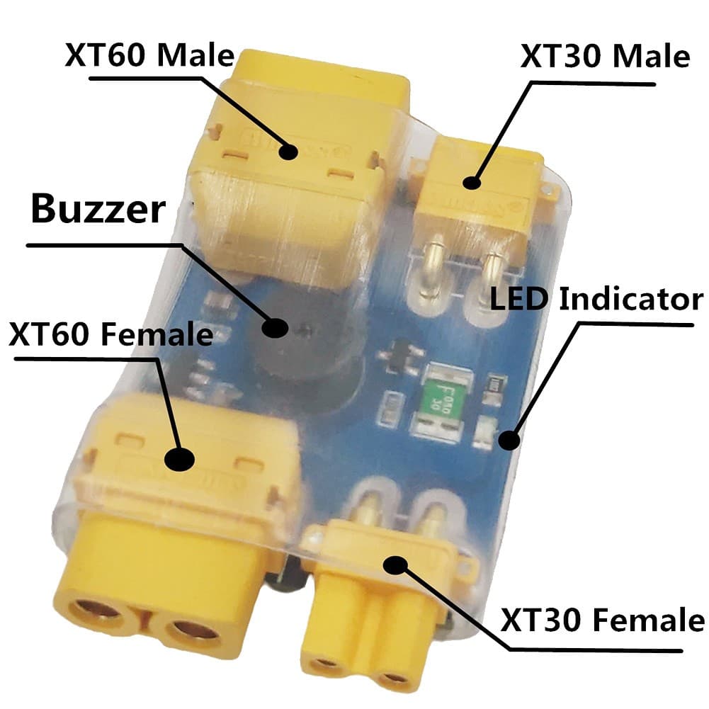 XT30 /   Smoke Stopper Short-Circuit  Plug for FPV Drone Part U1W13069 view 2