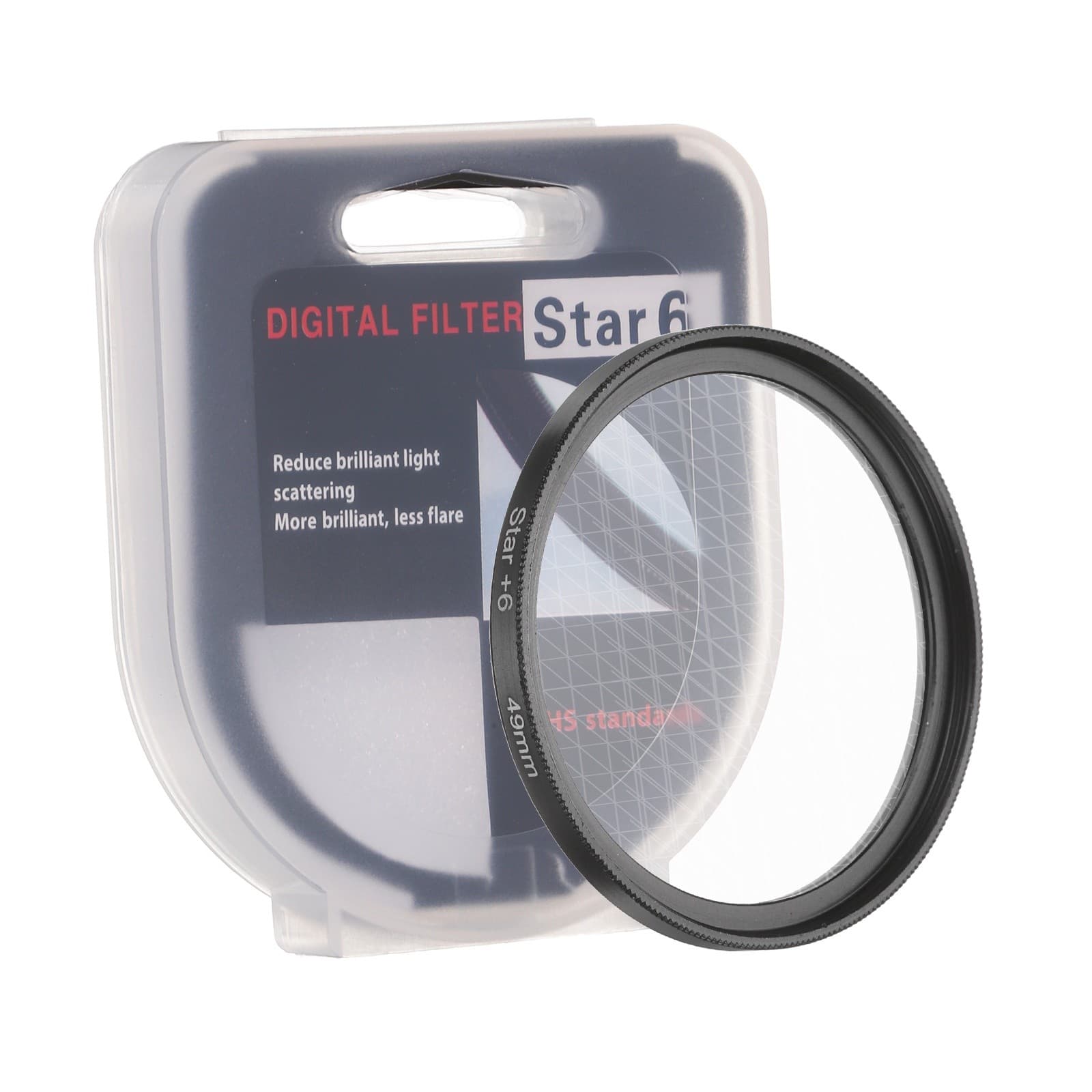 49mm Star Filter 8 Points Starburst Len Filter Variable Twinkle Effect Black