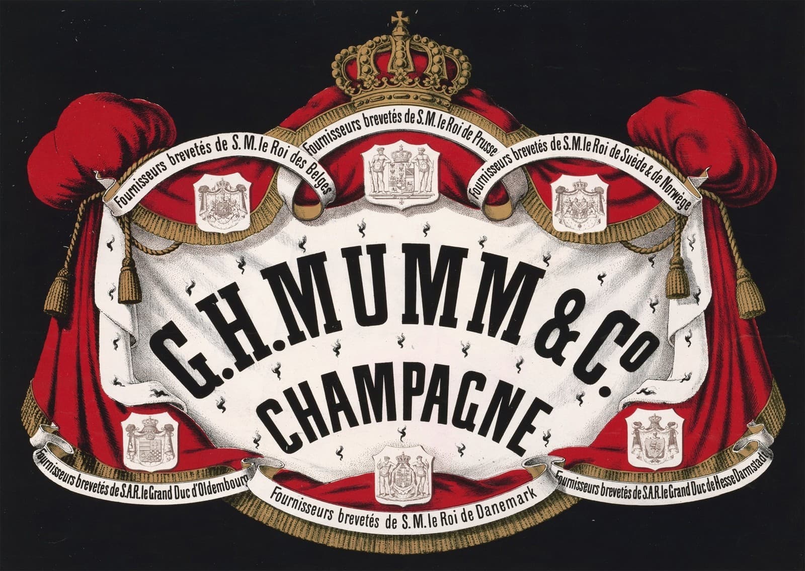 Vintage Champagne Label Wall Art