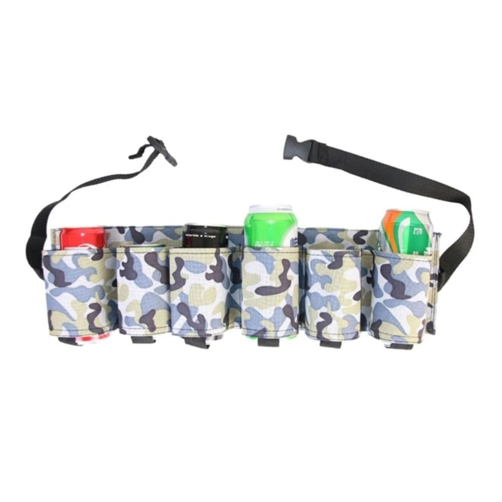Beer Storage Waist Bag 6Pockets Beer Belt Holster Beer Belt Holder Waist Pack