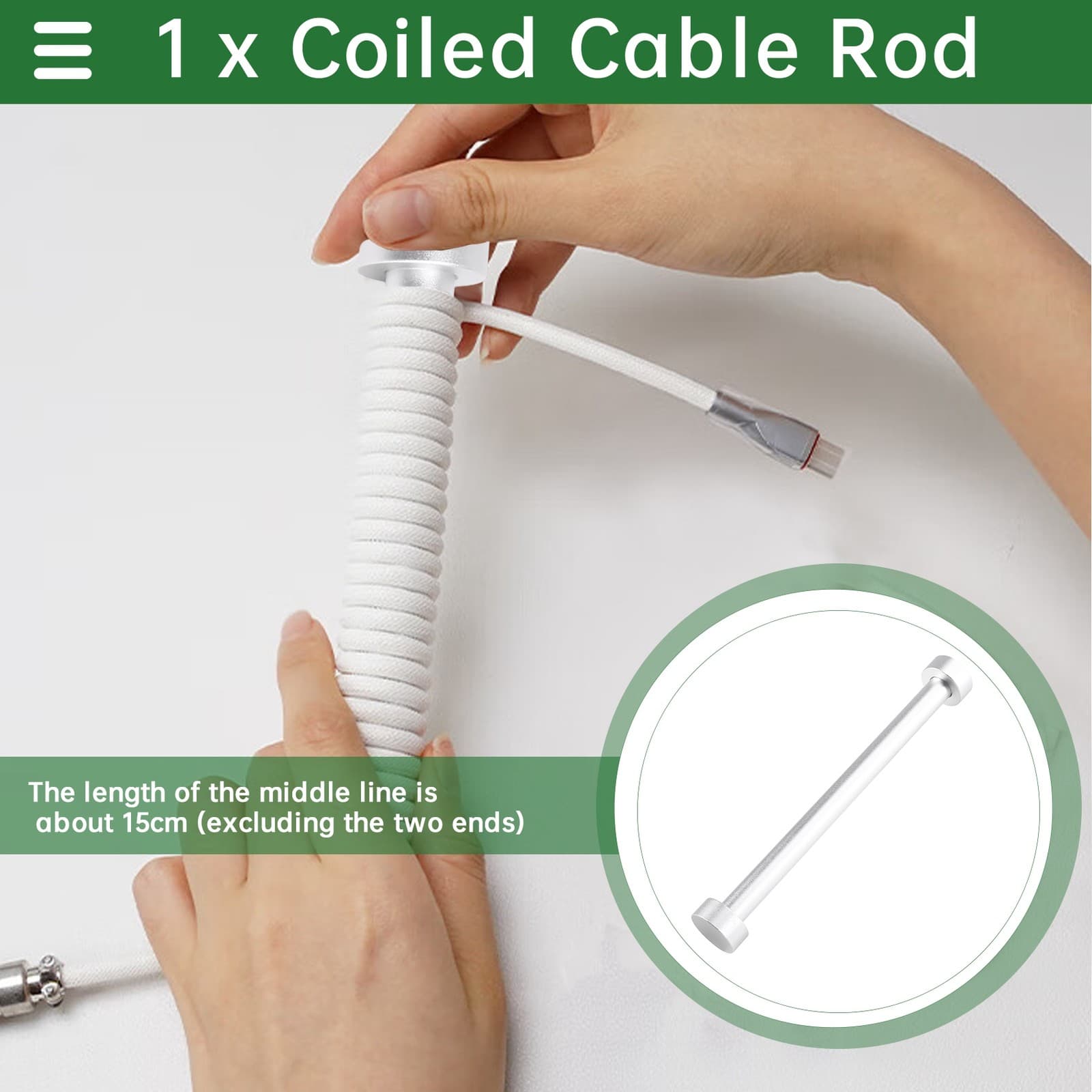 Coiled Keyboard Cable  Rod Coiled Keyboard Cable Weight Rod Reel Stick1068 view 2