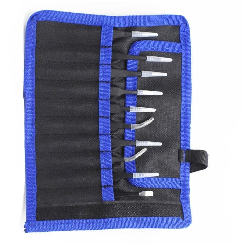 Complete Set of 10/11 Craft Tweezers for Delicate Handling and Precisions Tasks