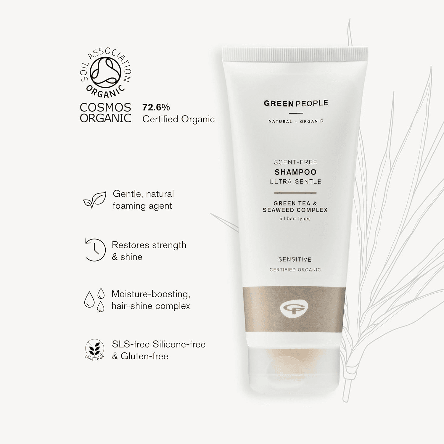 Fragrance Free Shampoo - for Sensitive Scalps| Hypoallergenic - Green Tea and Seaw view 2