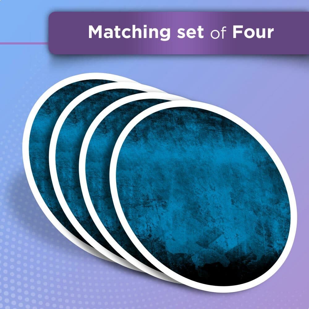 4x Round Stickers 7.5 cm - Grunge Blue Textured  #3796 view 2