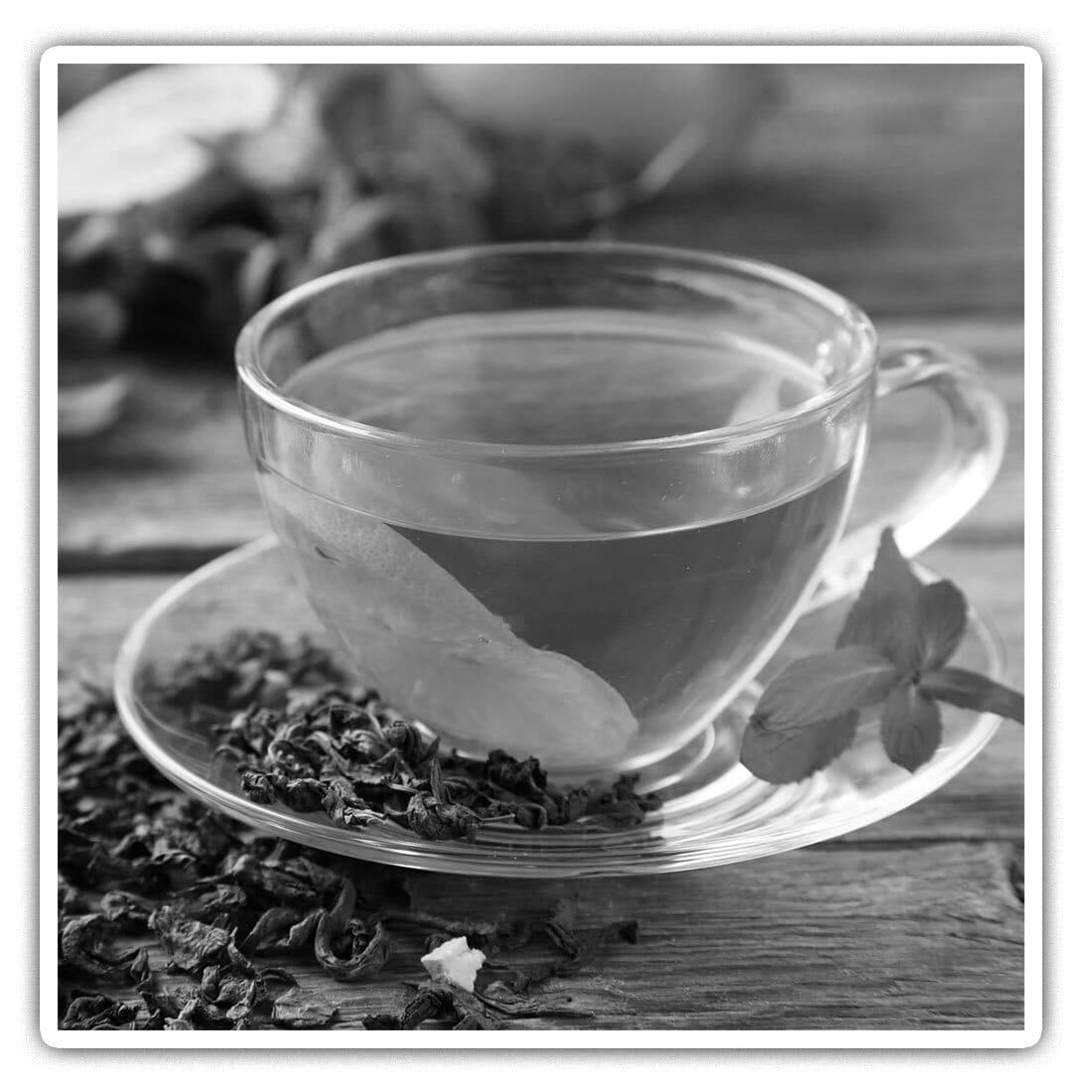 2 x Square Stickers 10 cm - Green Tea Cup Healthy Organic  #42999