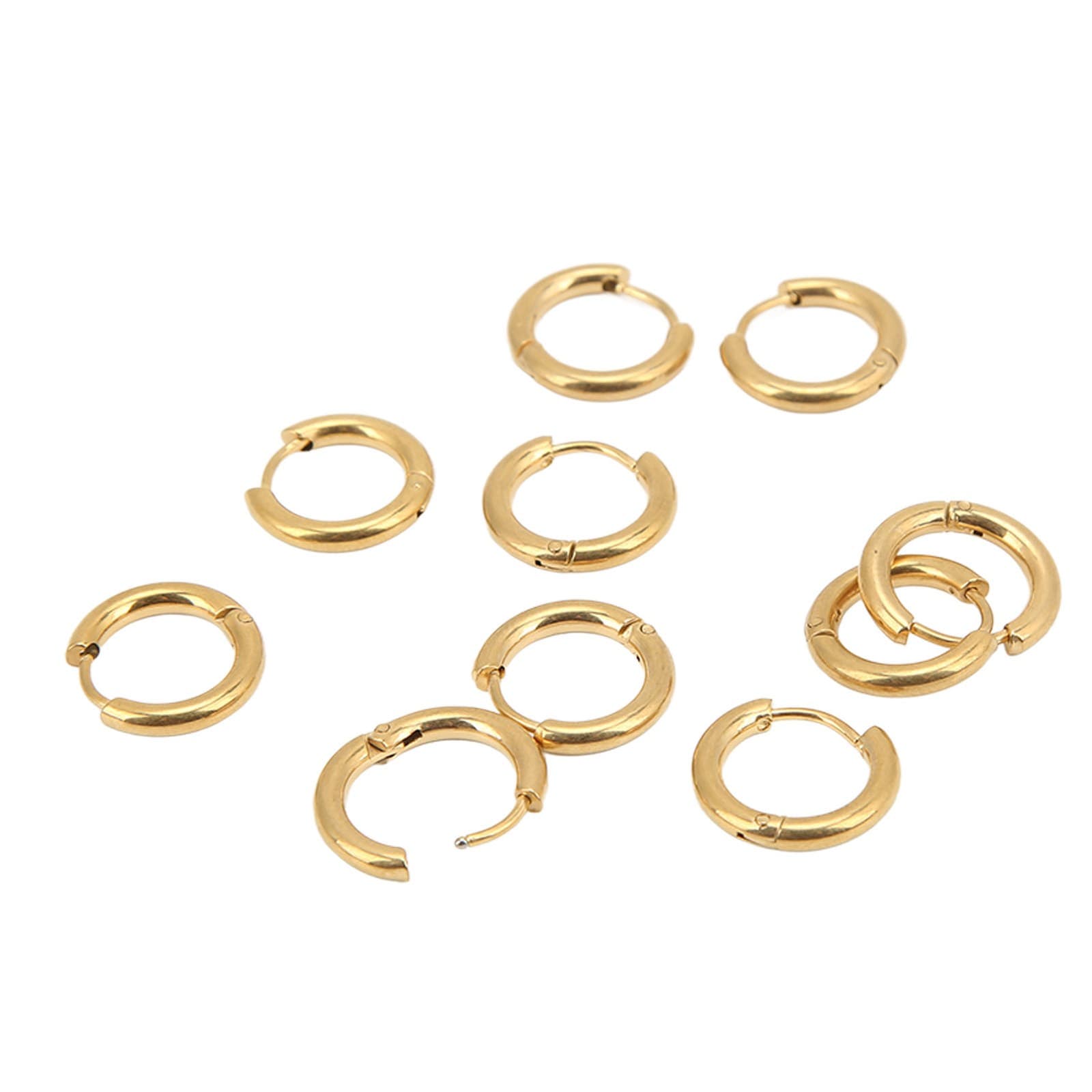 10Pcs Hoop Earrings Golden Simple Wire Diameter 2.5mm Inside Diameter 10mm
