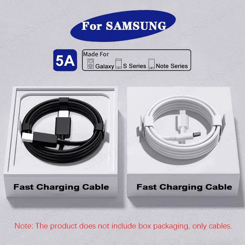 2PCS PD 45W USB-C Cable Samsung Galaxy S20-S23 Ultra Note 10 5G A53/A54