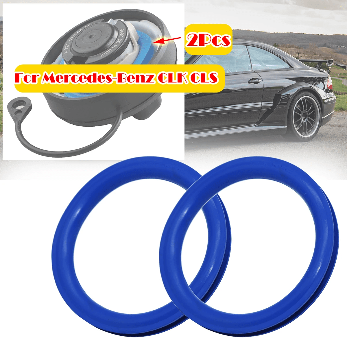 2Pc Gas Cap Fuel Seal for Mercedes-Benz CLK C209 A209 CLS C218 Filler Tank Cover