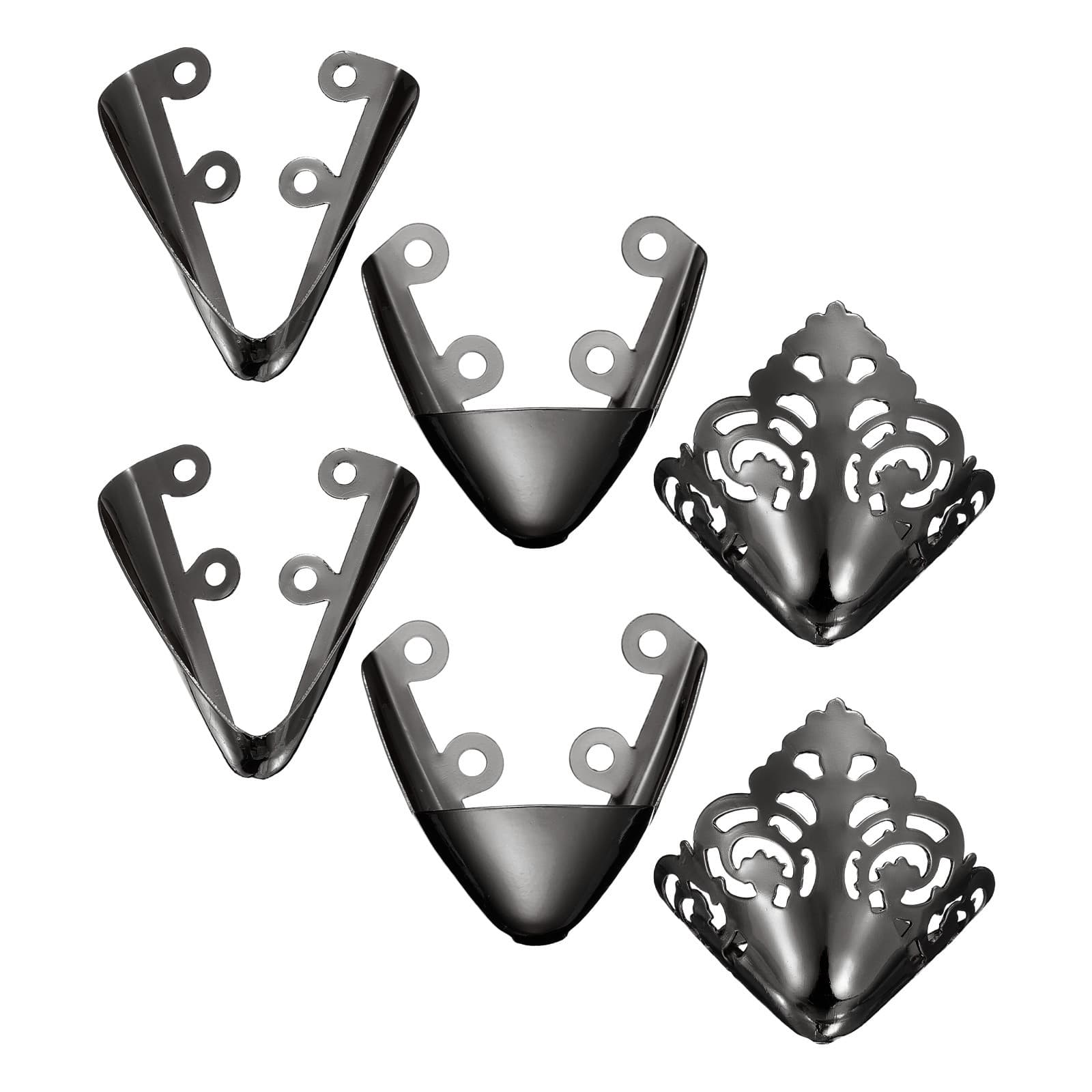 3Pairs High Heel Toe Protection Metal Shoes Pointed Cap Cover Black