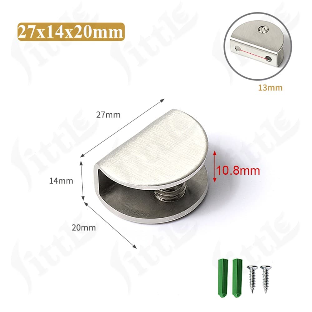 Semi-Circular/Square Clip Stainless Steel Glass Fixing Clamp Bracket Balustrade