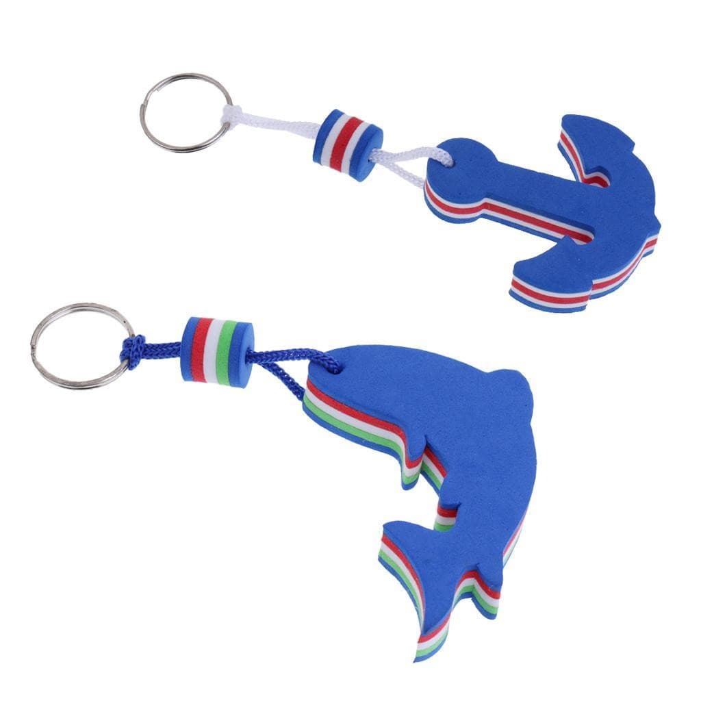 Boat Floating Key Chain Storage Keychain Water Sports- Dolphin and Anchor