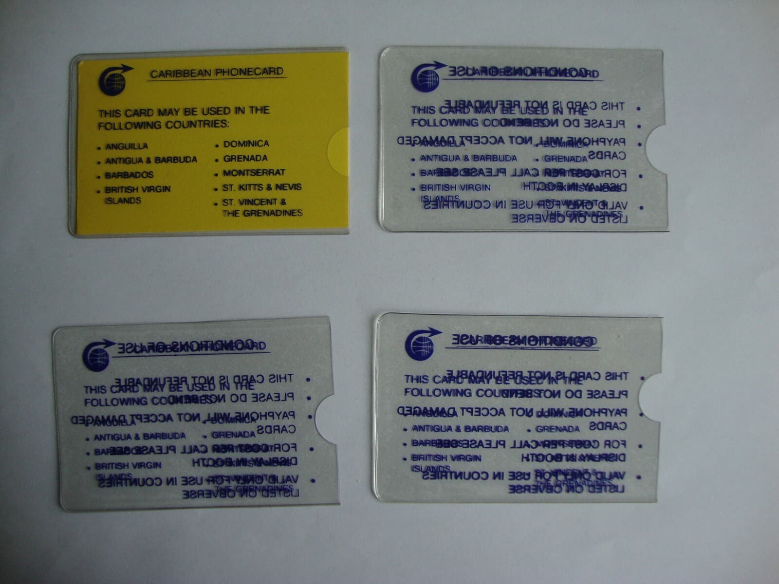 1980's Cable and Wireless Caribbean Phonecard Wallets x 4 - Brand New and Unused