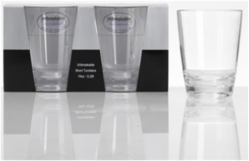 Flamefield Pack of 2 Polycarbonate plastic camping caravan 10oz Short tumblers