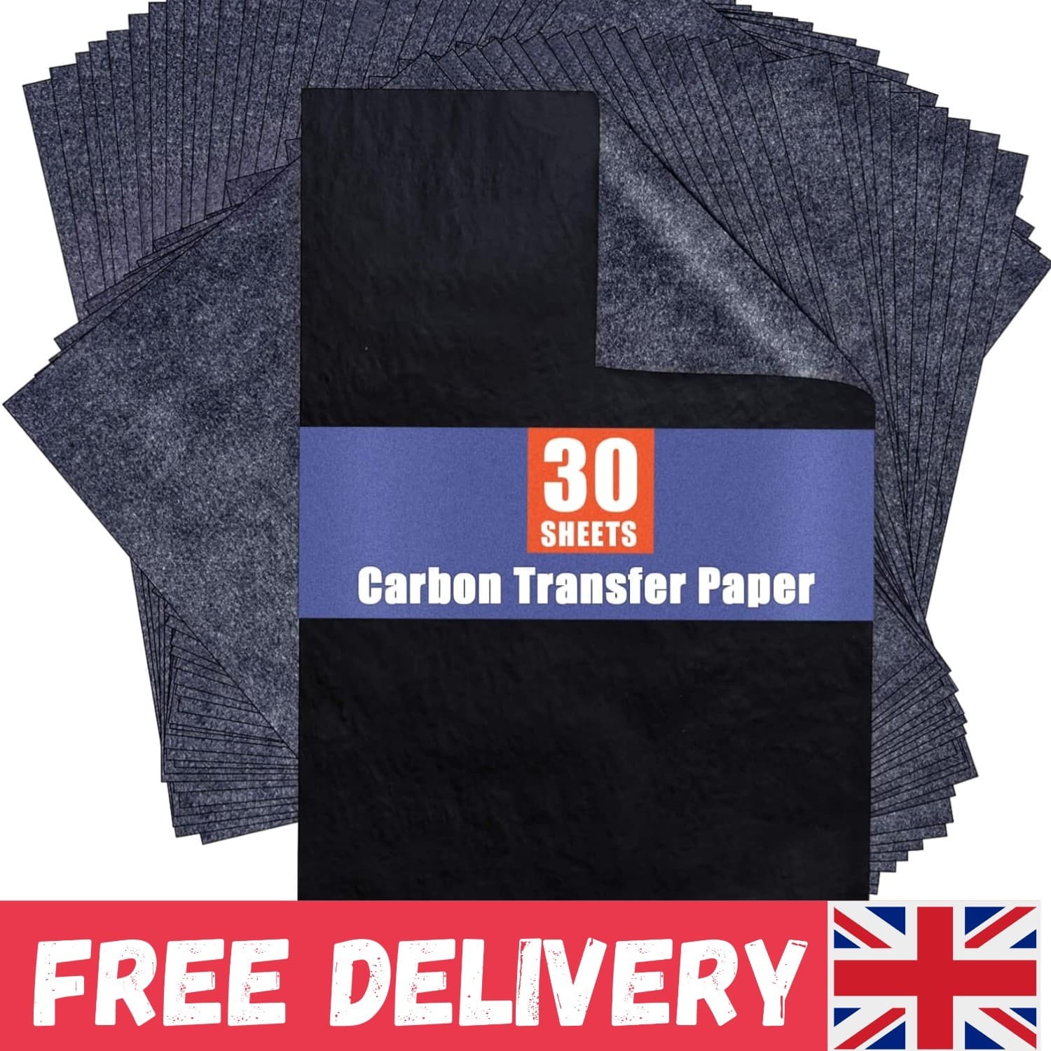 Versatile 30 Sheets Black Graphite Tracing Paper - Ideal for Multiple Surfaces