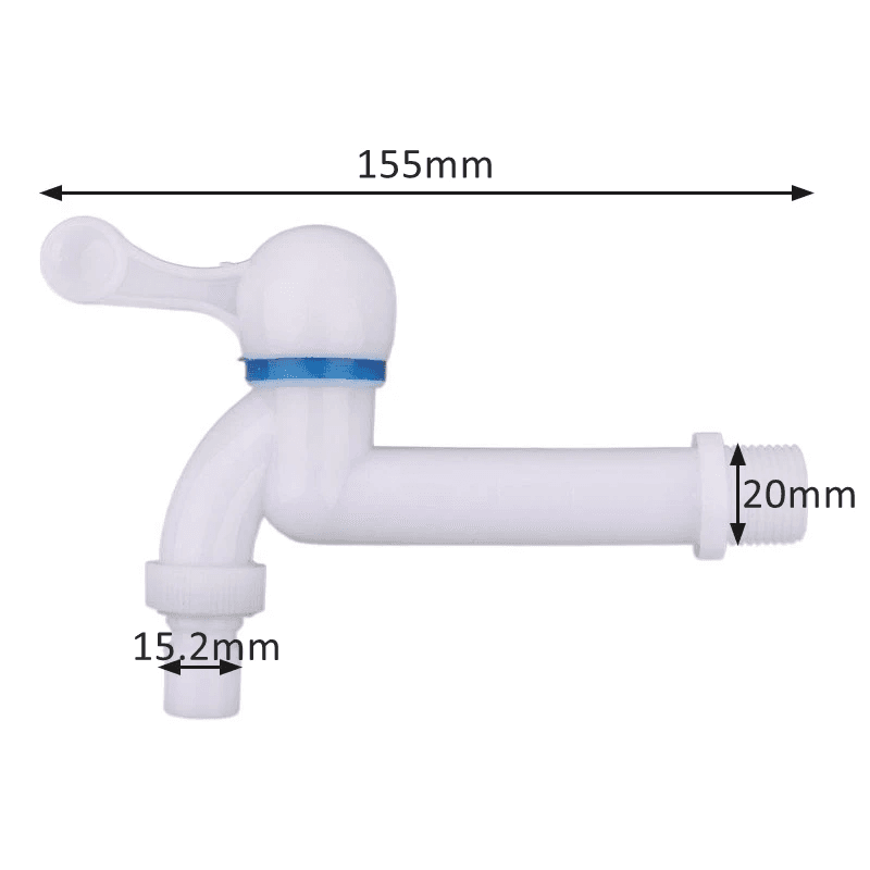 1Pc Lengthened Plastic Faucet 1/2\" Male Thread PP Washing Machine Water Tap Gard